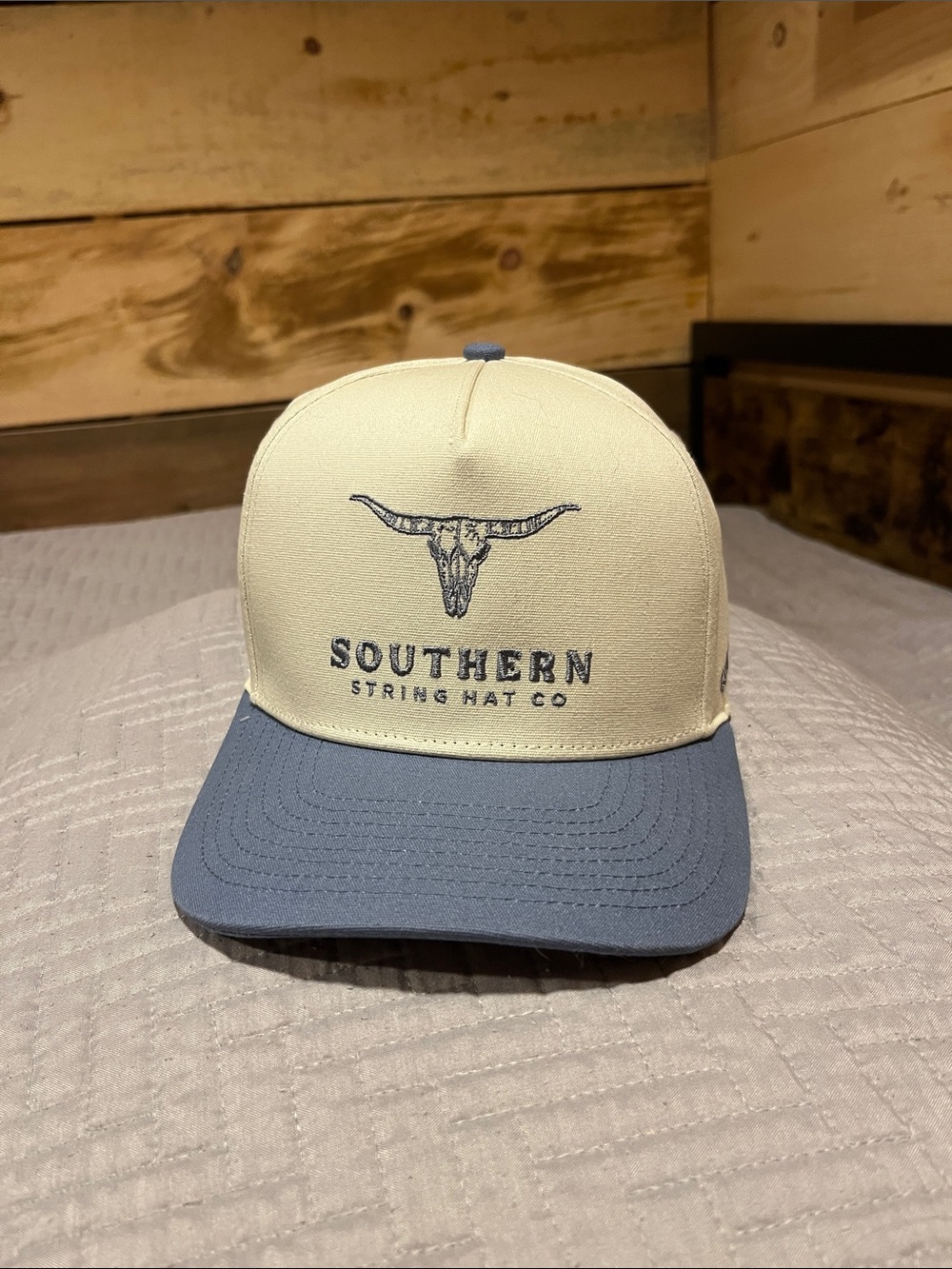 Southern String Two-Tone Cream and Blue Trucker Cap
